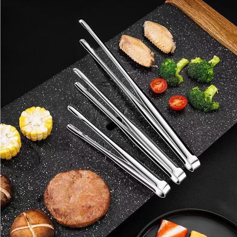 Commercial Kitchen Utensils - Stainless Steel Cooking Tongs Korean BBQ