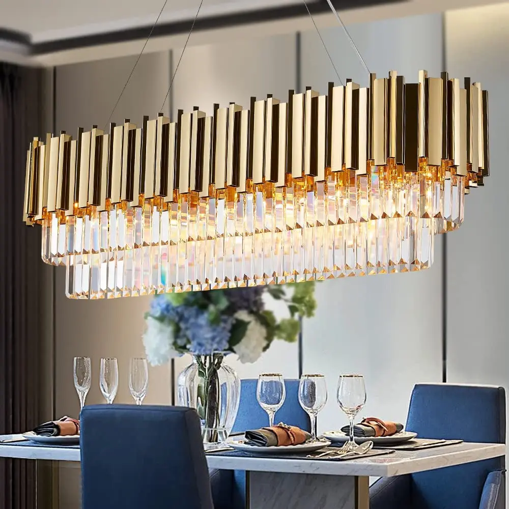 Luxury Gold K9 Crystal Chandel - đánh giá và giá Commercial Kitchen Island