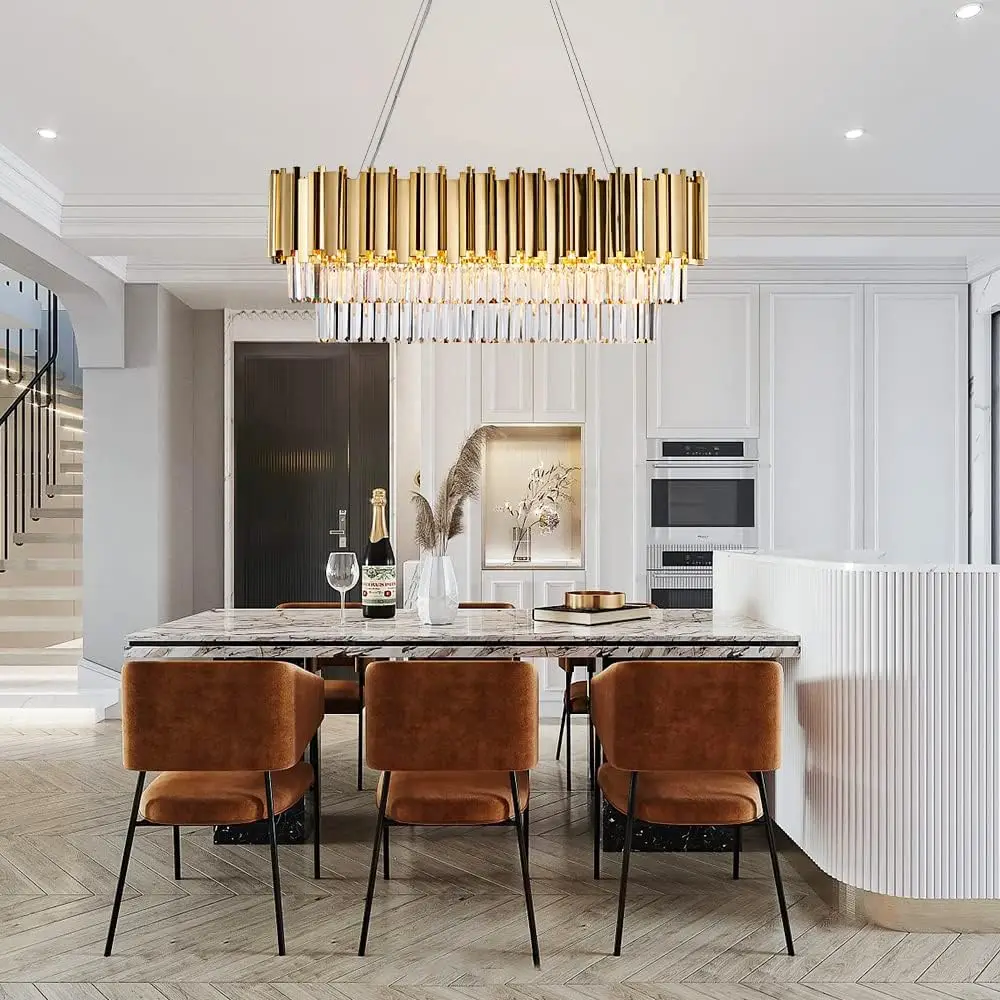 Luxury Gold K9 Crystal Chandel - đánh giá và giá Commercial Kitchen Island