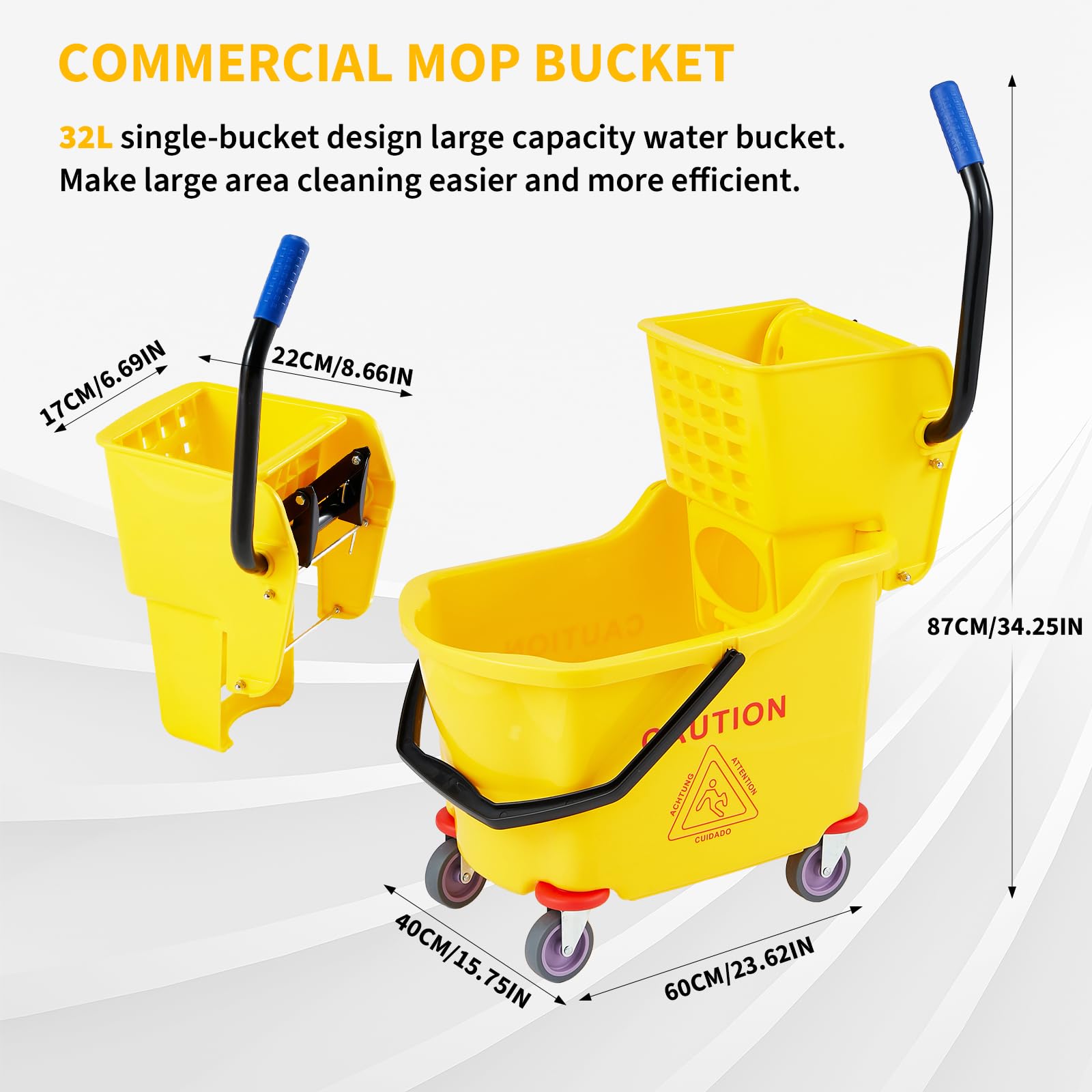 Commercial Mop Bucket with Sid - đánh giá và giá Commercial Kitchen Cleaning
