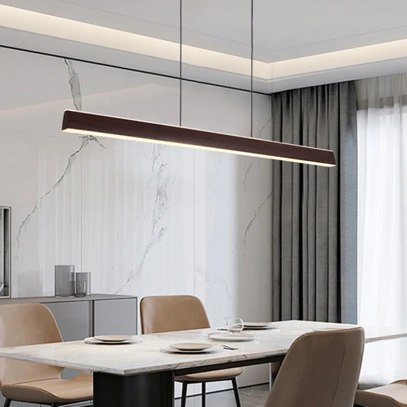 Walnut Led Pendant Light Long  - đánh giá và giá Commercial Kitchen Island